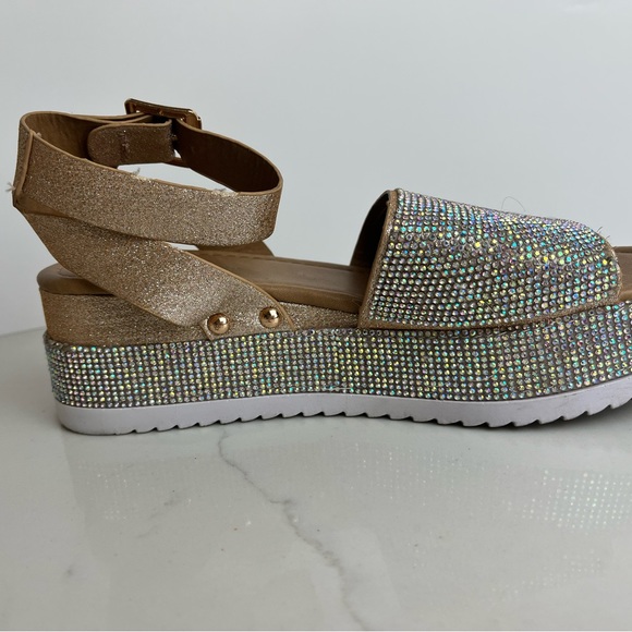 All Over Rhinestone Platform Sandals - Picture 13 of 16